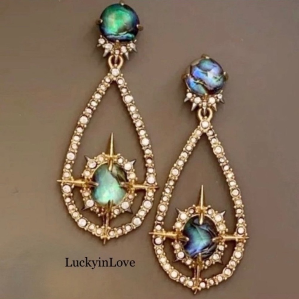 ALEXIS BITTAR NEW Miss Havisham Crystal Orbiting Doublet Teardrop Drop Earrings - Picture 7 of 12